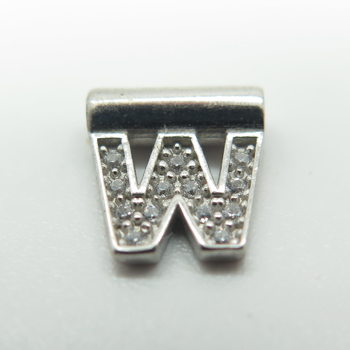 NOMINATION Italy 925 Sterling Silver C Z Letter "W" SeiMia Pendant