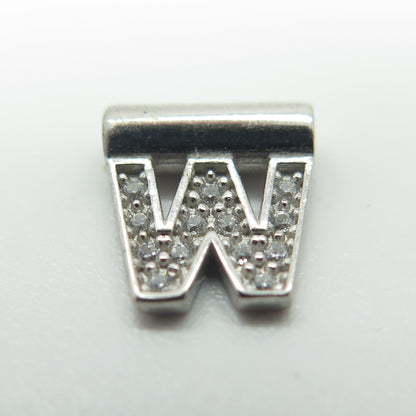 NOMINATION Italy 925 Sterling Silver C Z Letter "W" SeiMia Pendant