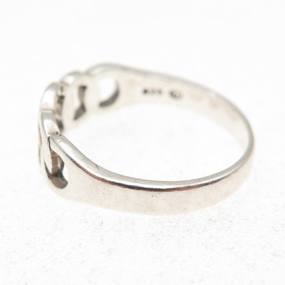 BOMA 925 Sterling Silver Vintage Interlocked Circle Link Ring Size 8