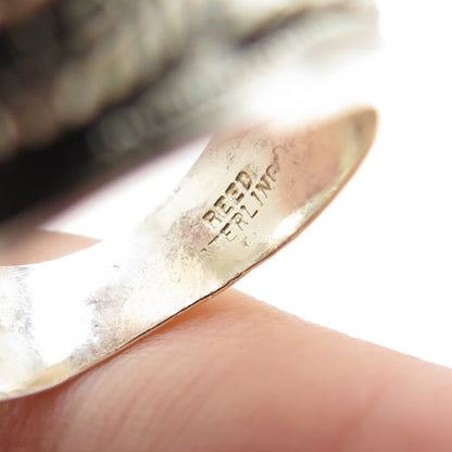 REED 925 Sterling Vintage 2001 Lab-Created Sapphire Armstrong School Ring Size 7