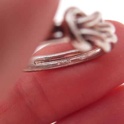Charles Winston 925 Sterling Silver Vintage Love Knot Oxidized Ring Size 6.75