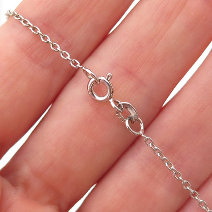 Chuck Clemency 925 Sterling Silver Real Tanzanite Cable Chain Necklace 18"