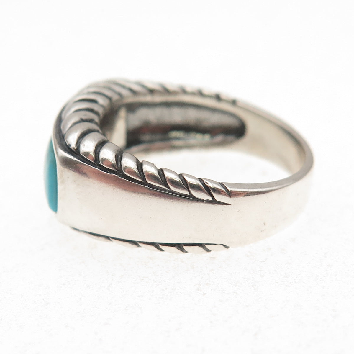 Carolyn Pollack 925 Sterling Silver Vintage Real Turquoise Ring Size 7.25