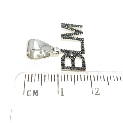 925 Sterling Silver Real Round-Cut Diamond "Black Lives Matter" Pendant