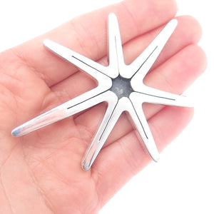 925 Sterling Silver Vintage Mexico Modernist Star Oxidized Pin Brooch