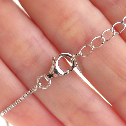 925 Sterling Silver Real Pear-Cut Tanzanite Box Chain Necklace 18-20"