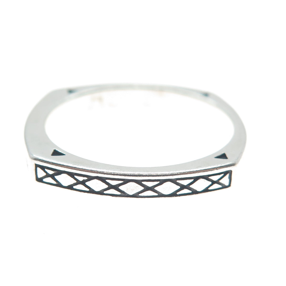 AVA YETTER 925 Sterling Vintage Southwestern Turquoise Stackable Ring Size 10.25