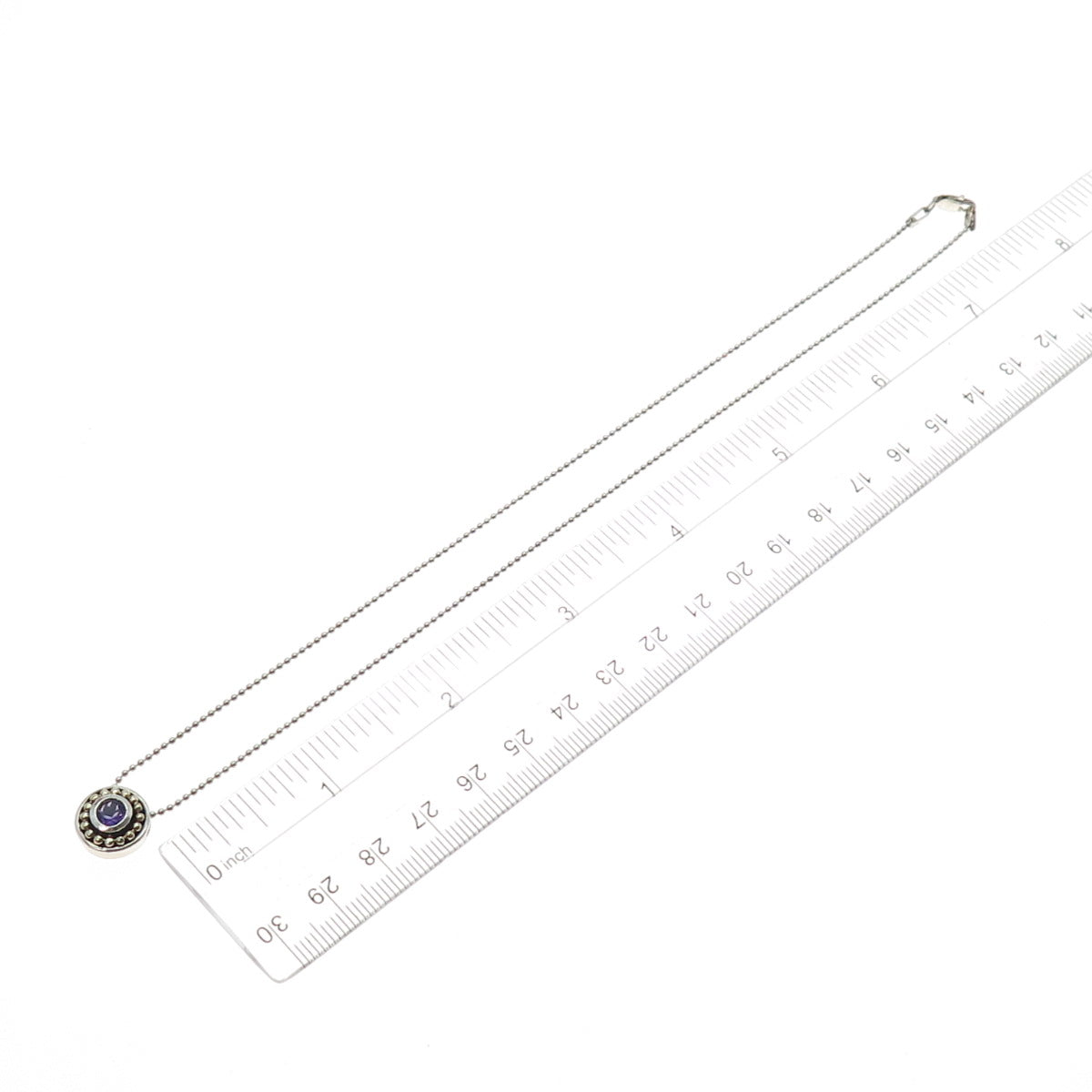 SLV Sadye L Vassil 925 Sterling 14K Gold Real Amethyst Beaded Chain Necklace 16"