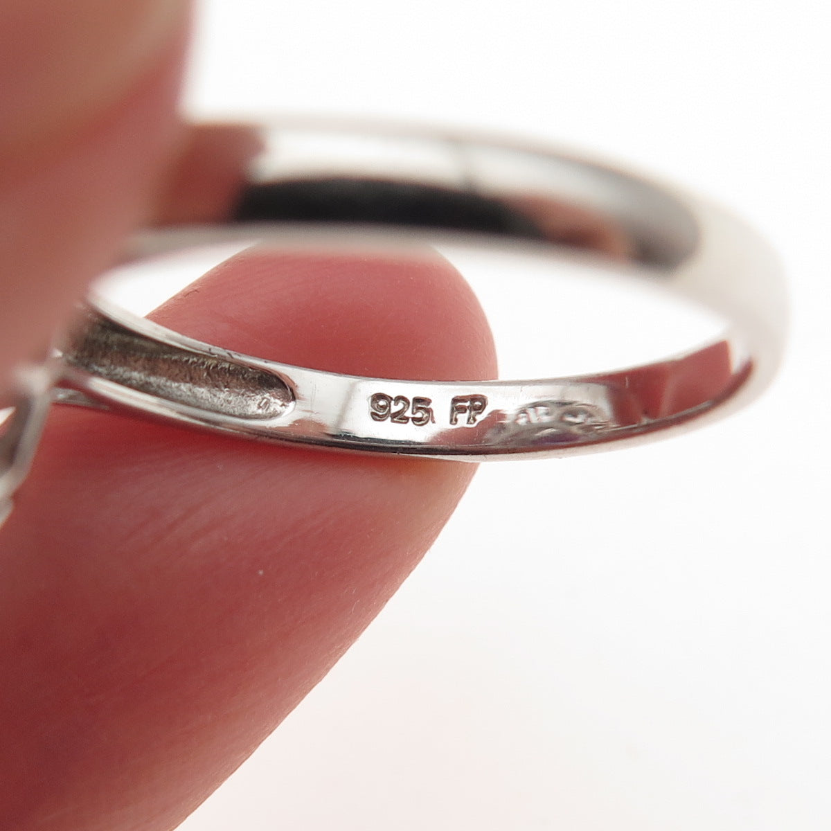 925 Sterling Silver Real Oval-Cut Amethyst Greek Key Ring Size 9