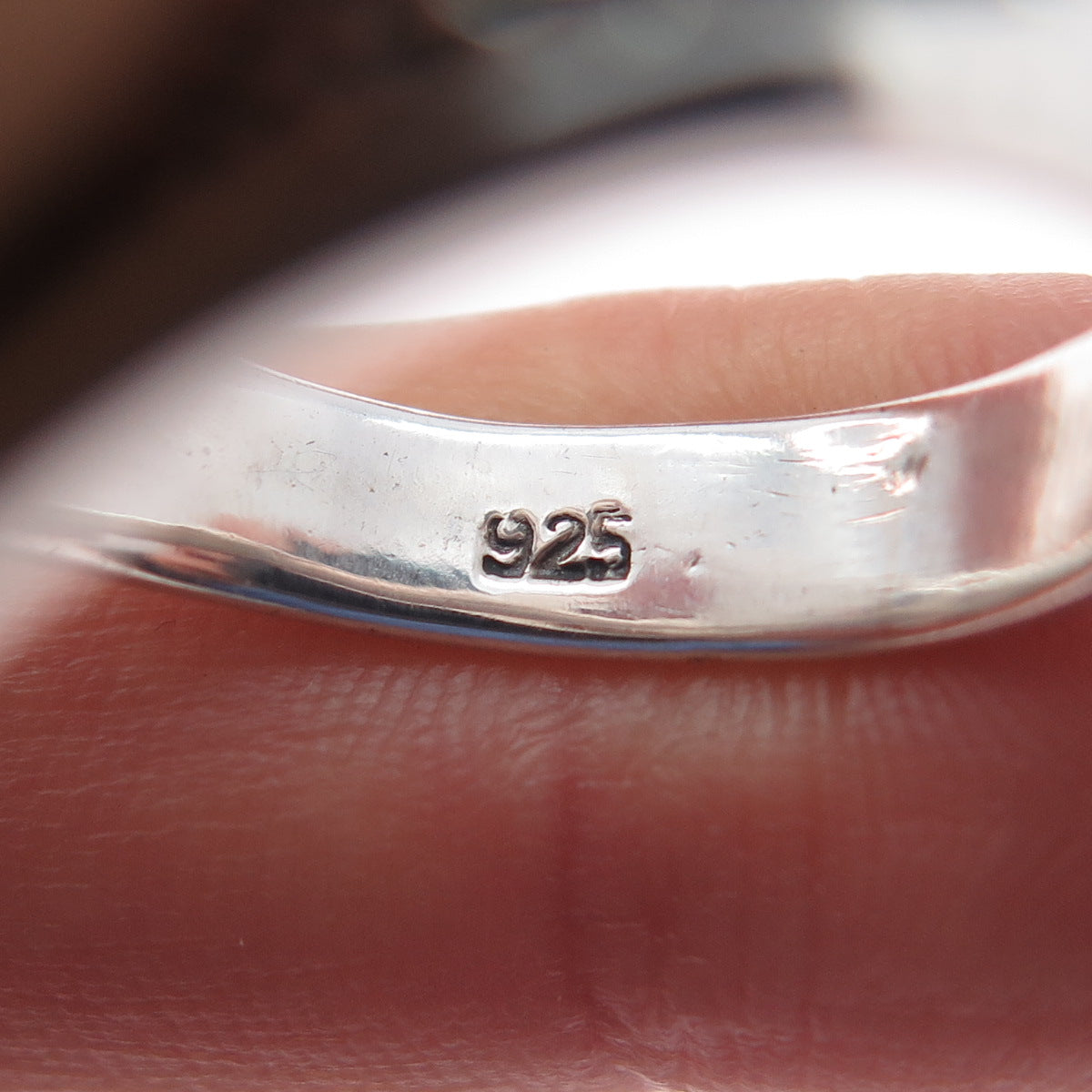 925 Sterling Silver Vintage Modernist Flame Oxidized Ring Size 9.75