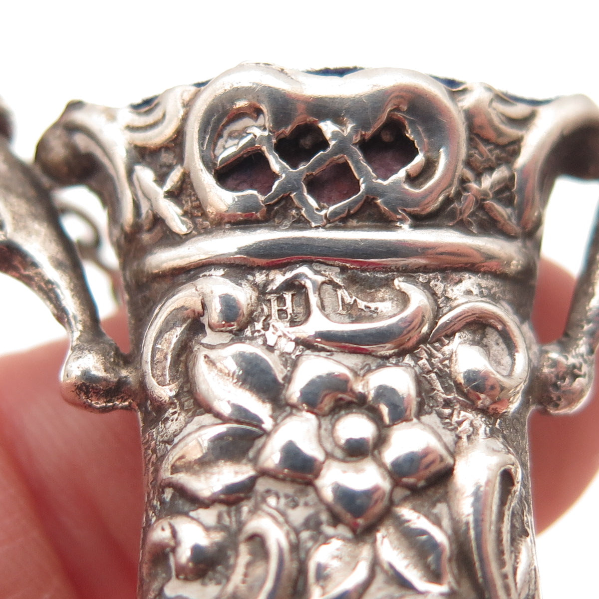 Henry Matthews 925 Sterling Silver Antique 1900 Birmingham Chatelaine Chain Fob