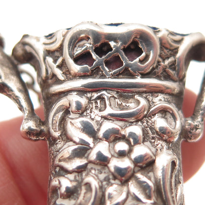 Henry Matthews 925 Sterling Silver Antique 1900 Birmingham Chatelaine Chain Fob