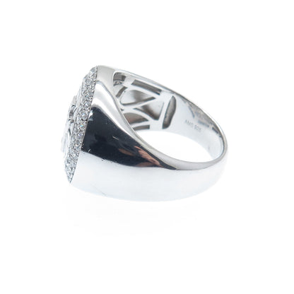 925 Sterling Silver Round-Cut C Z Cross Ring Size 10.25