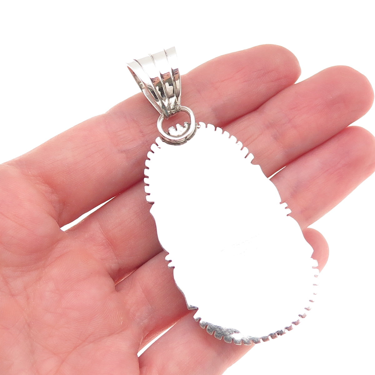 Gary Spencer Navajo Old Pawn Sterling Silver Vintage Tiger Iron Tribal Pendant
