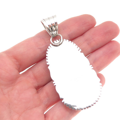 Gary Spencer Navajo Old Pawn Sterling Silver Vintage Tiger Iron Tribal Pendant
