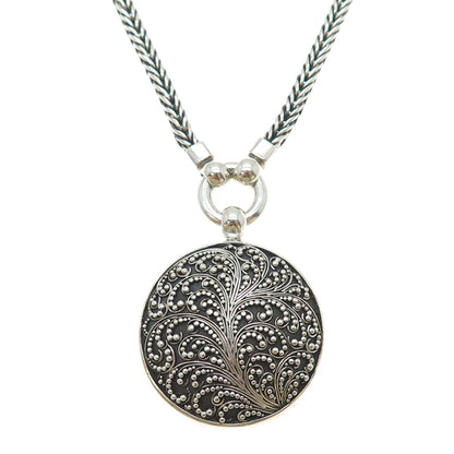 LOIS HILL Sterling Silver Vintage Granulated Scroll Wheat Chain Necklace 16-18"