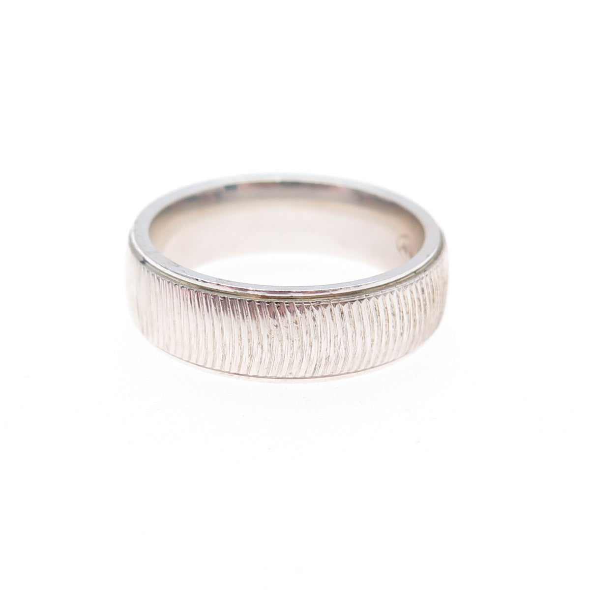 925 Sterling Silver Vintage AGM Ribbed Band Ring Size 7