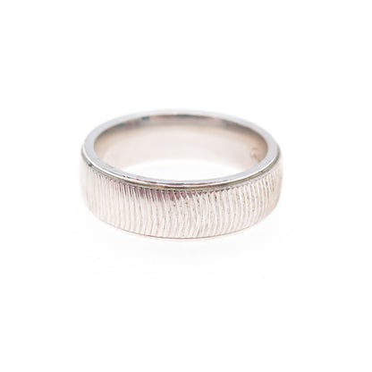 925 Sterling Silver Vintage AGM Ribbed Band Ring Size 7