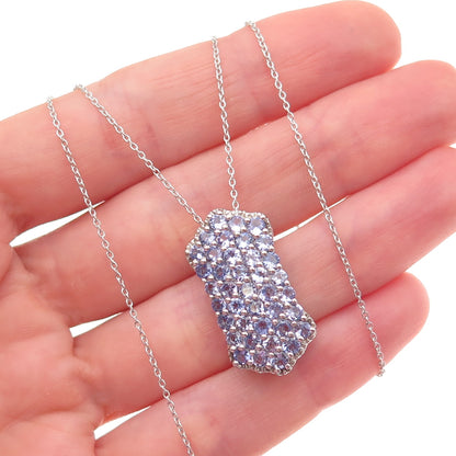 Chuck Clemency 925 Sterling Silver Real Tanzanite Cable Chain Necklace 20"