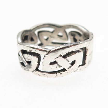 Kit Heath 925 Sterling Silver Vintage 1996 Celtic Knot Oxidized Ring Size 9.5