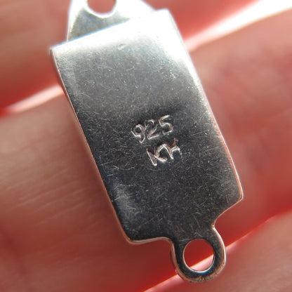 KIT HEATH 925 Sterling Silver Vintage Runic Symbol Oxidized Bracelet Box Lock