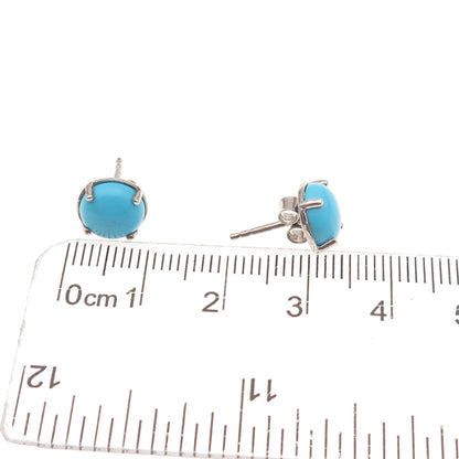 Chuck Clemency 925 Sterling Silver Real Sleeping Beauty Turquoise Stud Earrings
