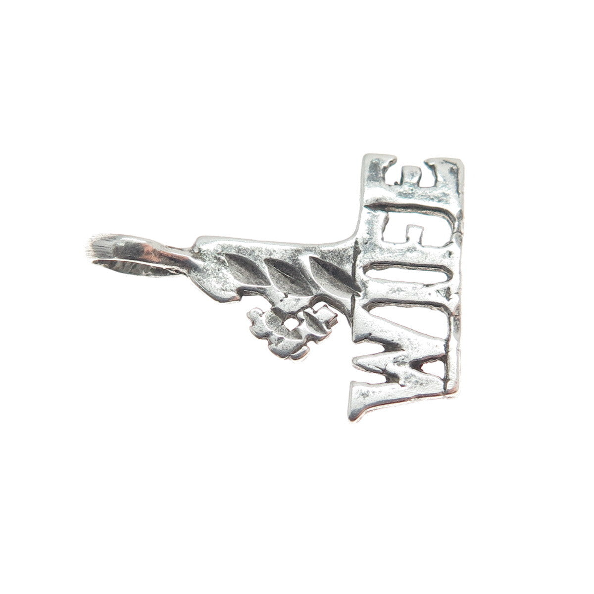 925 Sterling Silver Vintage "#1 Wife" Minimalist Charm Pendant