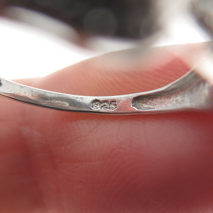 CHUCK CLEMENCY 925 Sterling Silver Real Round-Cut Diamond Ring Size 8.25