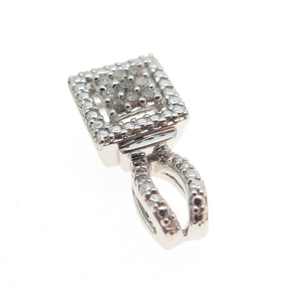 HAN 925 Sterling Silver Real Round-Cut Diamond Minimalist Pendant