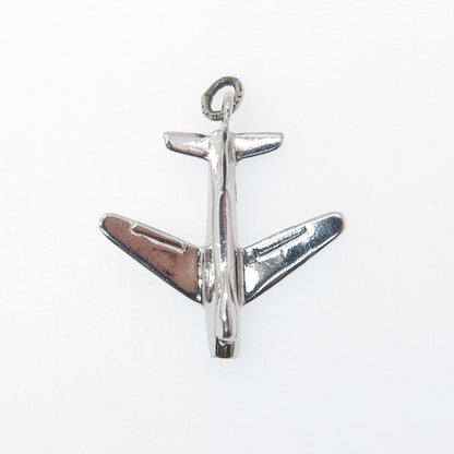 GRIFFITH & SONS CO. 925 Sterling Silver Vintage Aircraft 3D Charm Pendant