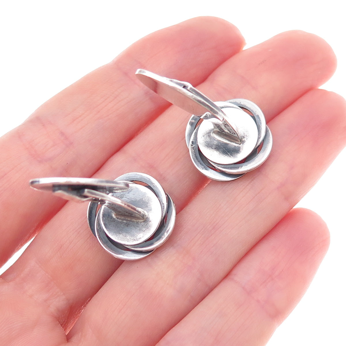 Hermann Siersbol 925 Sterling Silver Vintage Denmark Modernist Cufflinks