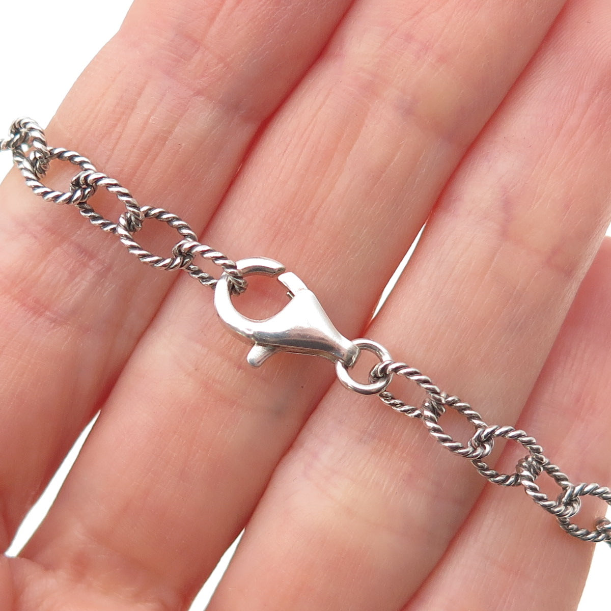 CAROLYN POLLACK 925 Sterling Silver Vintage Swirl Modernist Necklace 16"