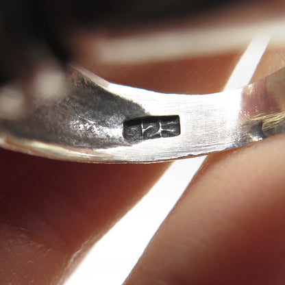 925 Sterling Silver Vintage Modernist Ribbed Ring Size 8.25