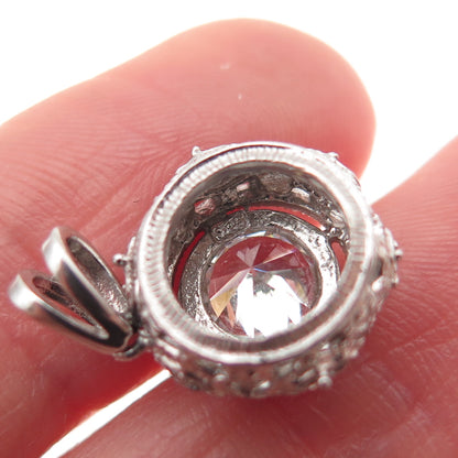 925 Sterling Silver Round-Cut C Z Mini Charm Pendant