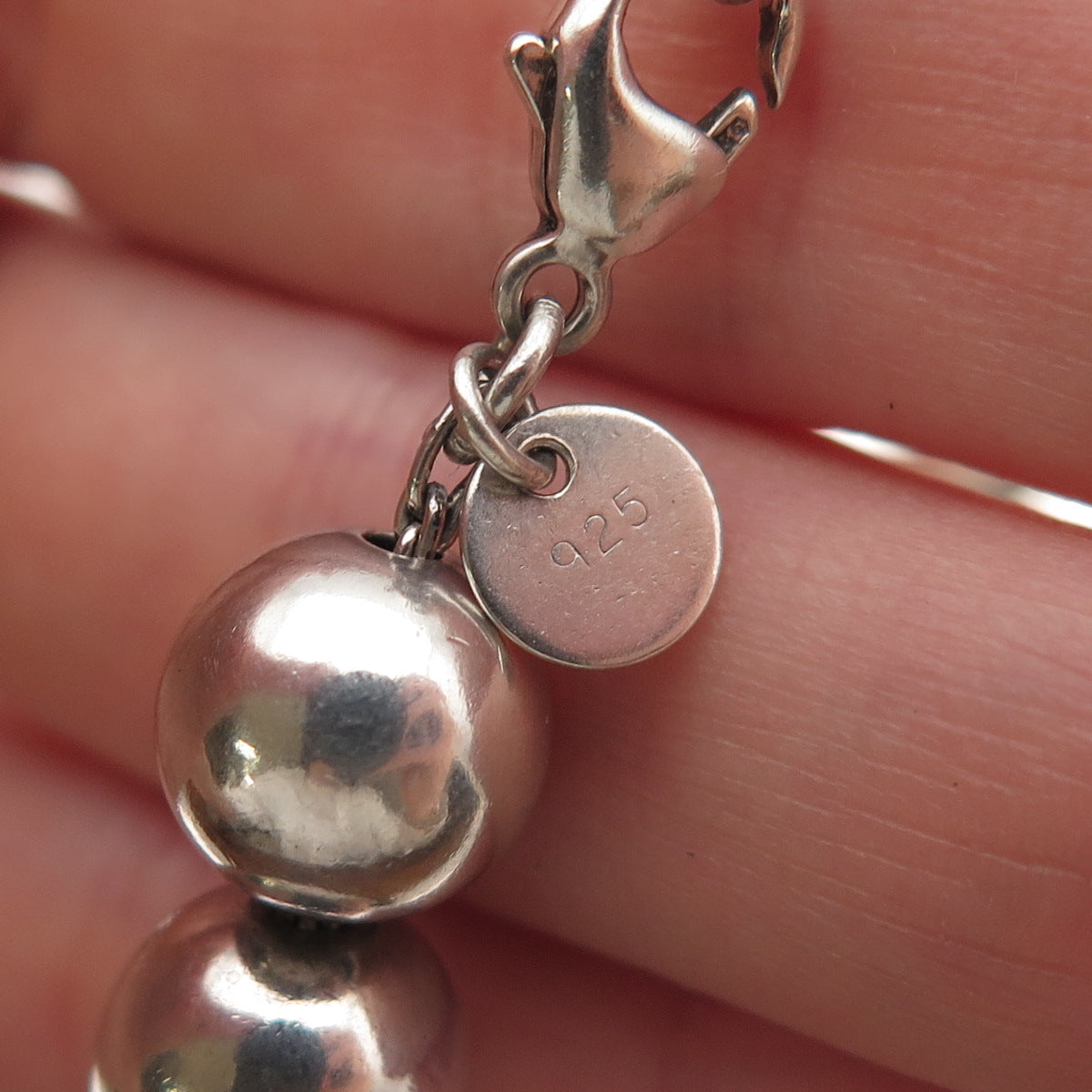Tiffany & Co. 925 Sterling Silver Vintage HardWear Ball Beaded Bracelet 7.25"