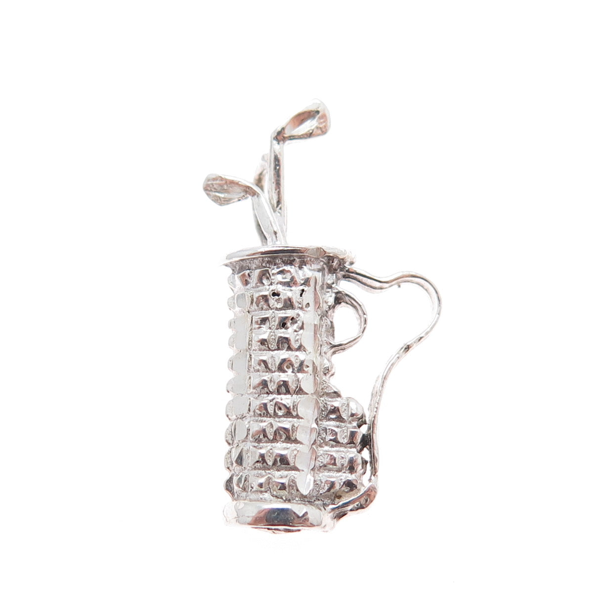 925 Sterling Silver Vintage Gold Club Minimalist Charm Pendant