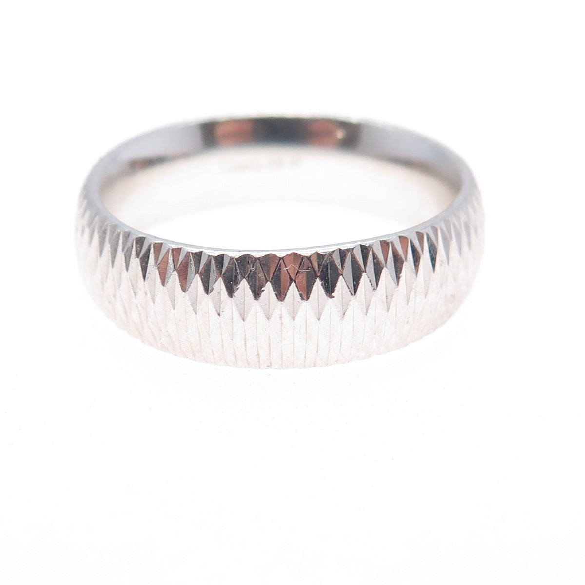 925 Sterling Silver Diamond-Cut Band Ring Size 10