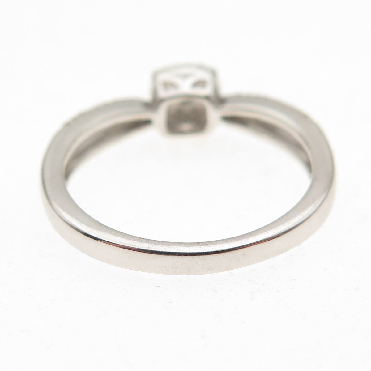 Sun 925 Sterling Silver Real Round-Cut Diamond Engagement Ring Size 7