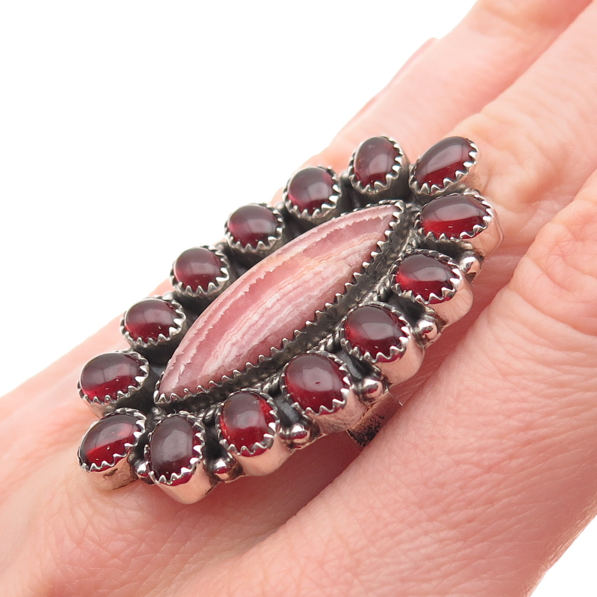 Colie's Closet By Nicole Sterling Vintage Real Rhodochrosite Garnet Ring Size 8
