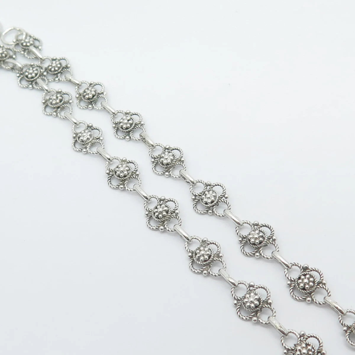 925 Sterling Silver Vintage Sodalite Gem By The Yard Fancy Chain Necklace 26"