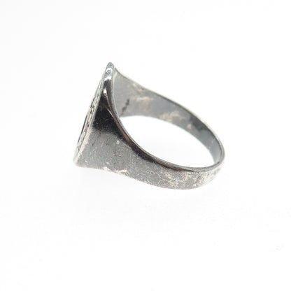 925 Sterling Silver Vintage YDL Enamel St. Francis College Ring Size 9.25