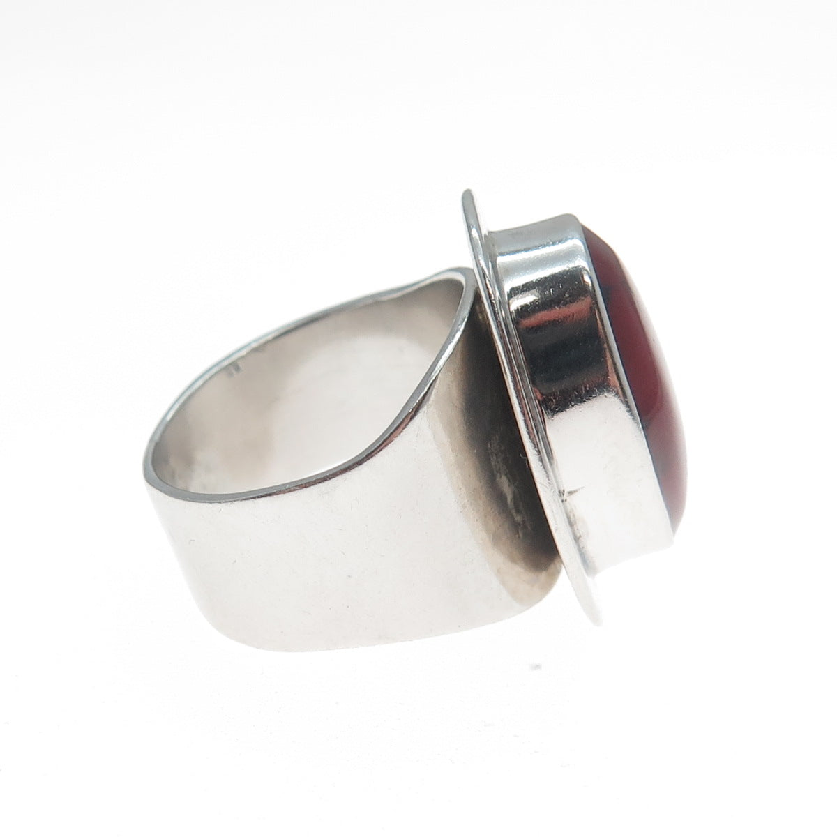 ATI ANNIKA WITT 925 Sterling Silver Vintage Mexico Real Red Jasper Ring Size 7
