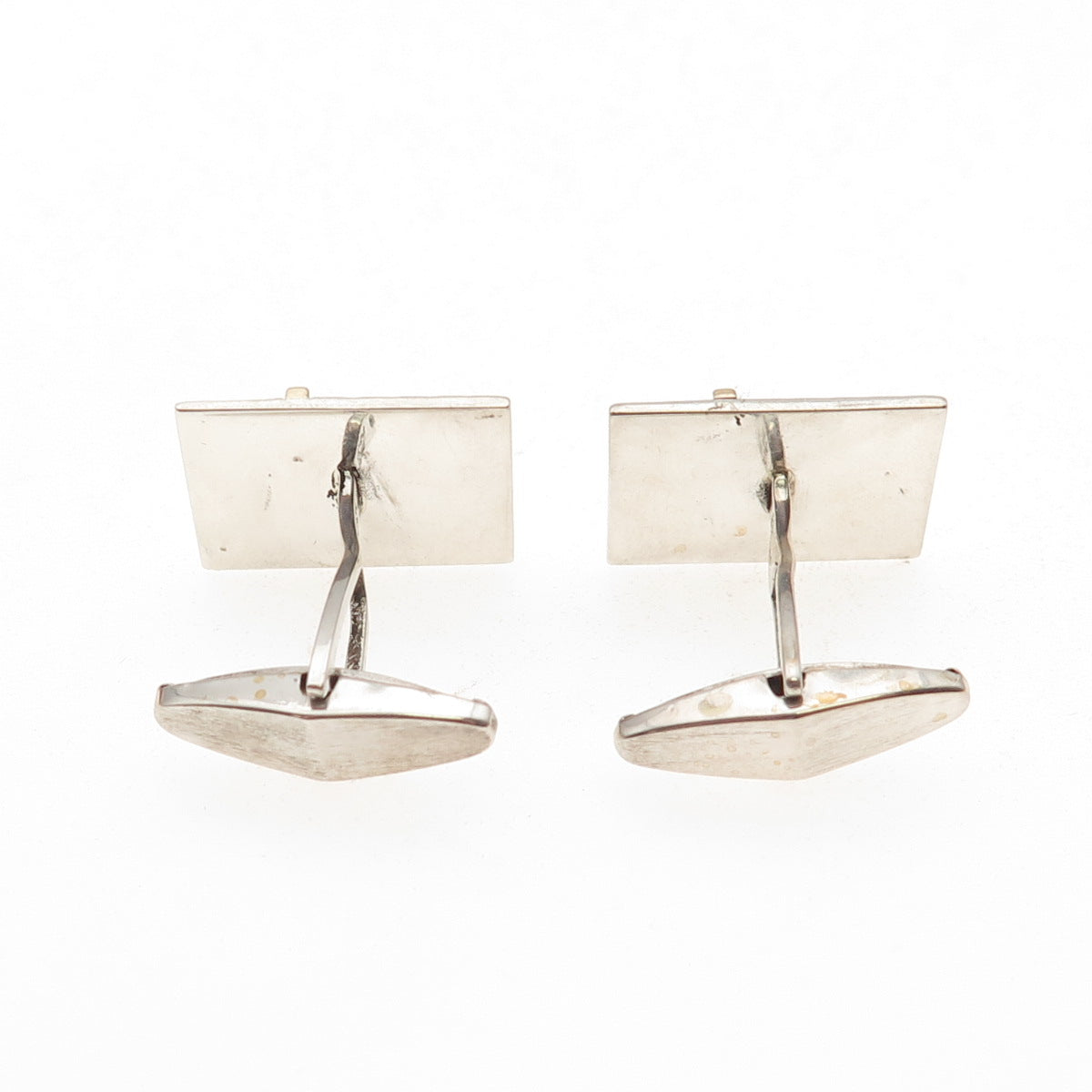 L&M Jewelry 925 Sterling Silver 14K Gold Vintage Ribbed Cufflinks