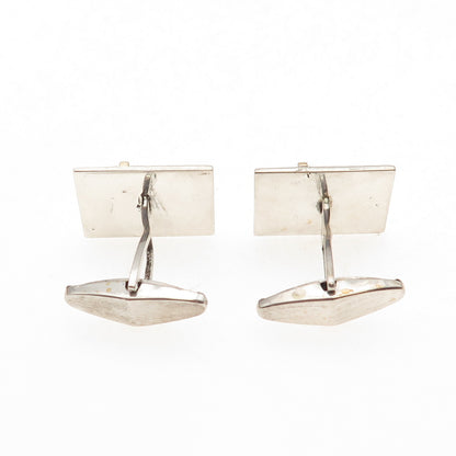 L&M Jewelry 925 Sterling Silver 14K Gold Vintage Ribbed Cufflinks
