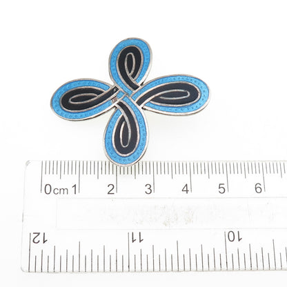 Margot de Taxco & Miguel Arias Sterling Vintage Mexico Enamel Cross Brooch #251