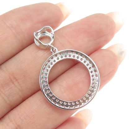 DIAMONOX 925 Sterling Silver Round-Cut C Z Circle of Life Pendant