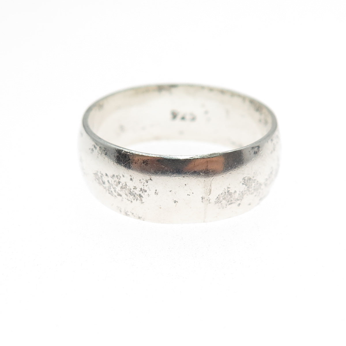 925 Sterling Silver Vintage Wedding Wide Band Ring Size 10.25