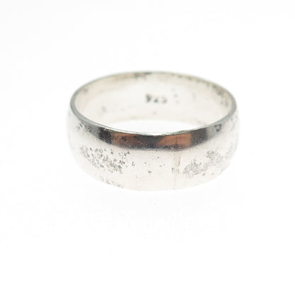 925 Sterling Silver Vintage Wedding Wide Band Ring Size 10.25