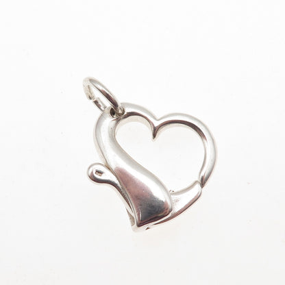 925 Sterling Silver Vintage Bracelet / Necklace Heart Lobster Lock Clasp