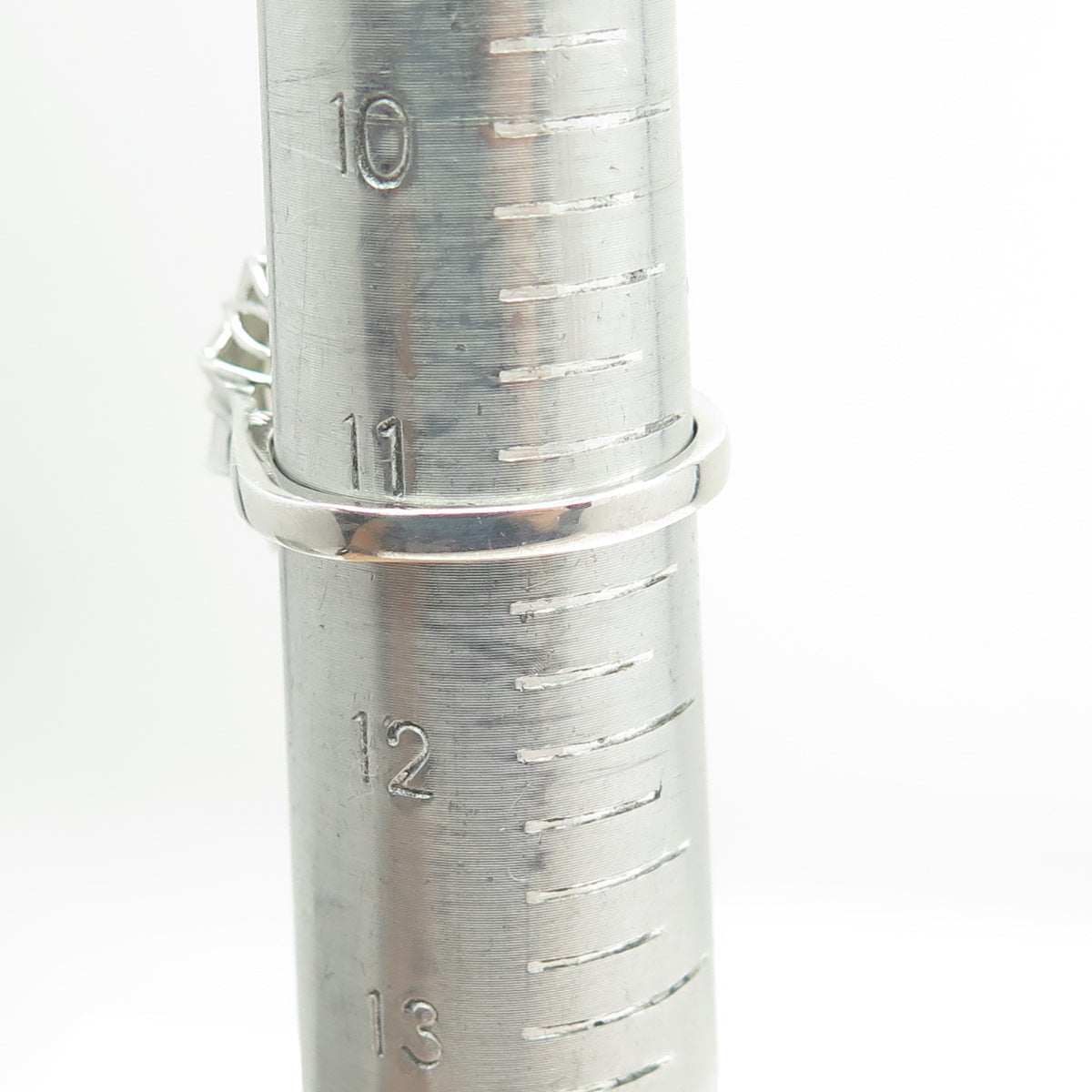 CHUCK CLEMENCY 925 Sterling Silver Real Rutilated Quartz Enamel Ring Size 11.25